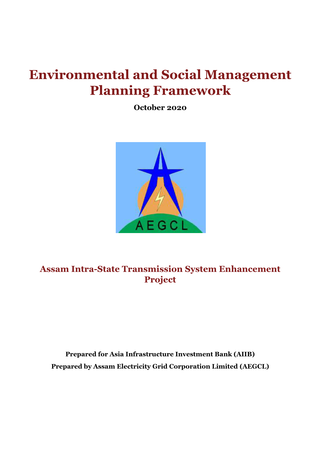 Environmental and Social Management Planning Framework October 2020