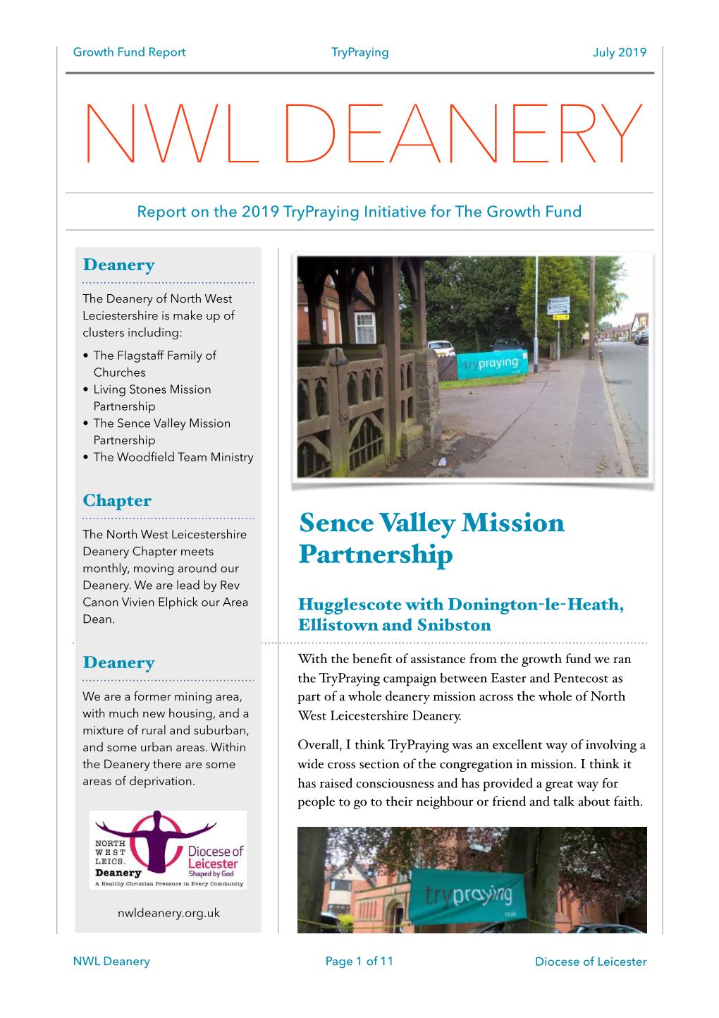 Sence Valley Mission Partnership • the Woodﬁeld Team Ministry