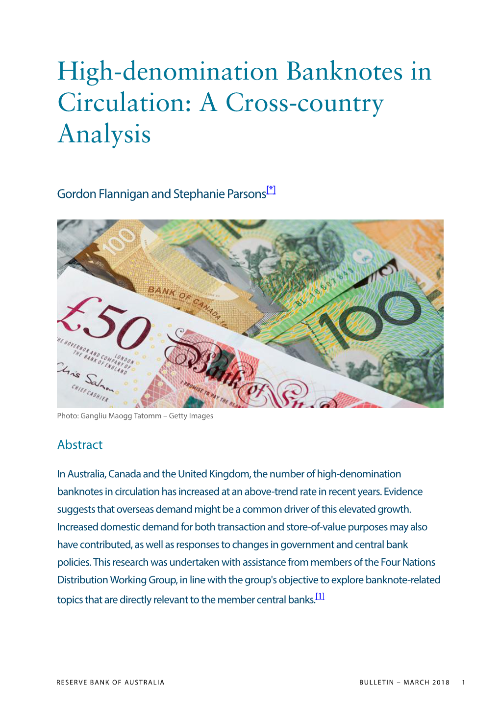 High Denomination Banknotes in Circulation a Cross Country Analysis