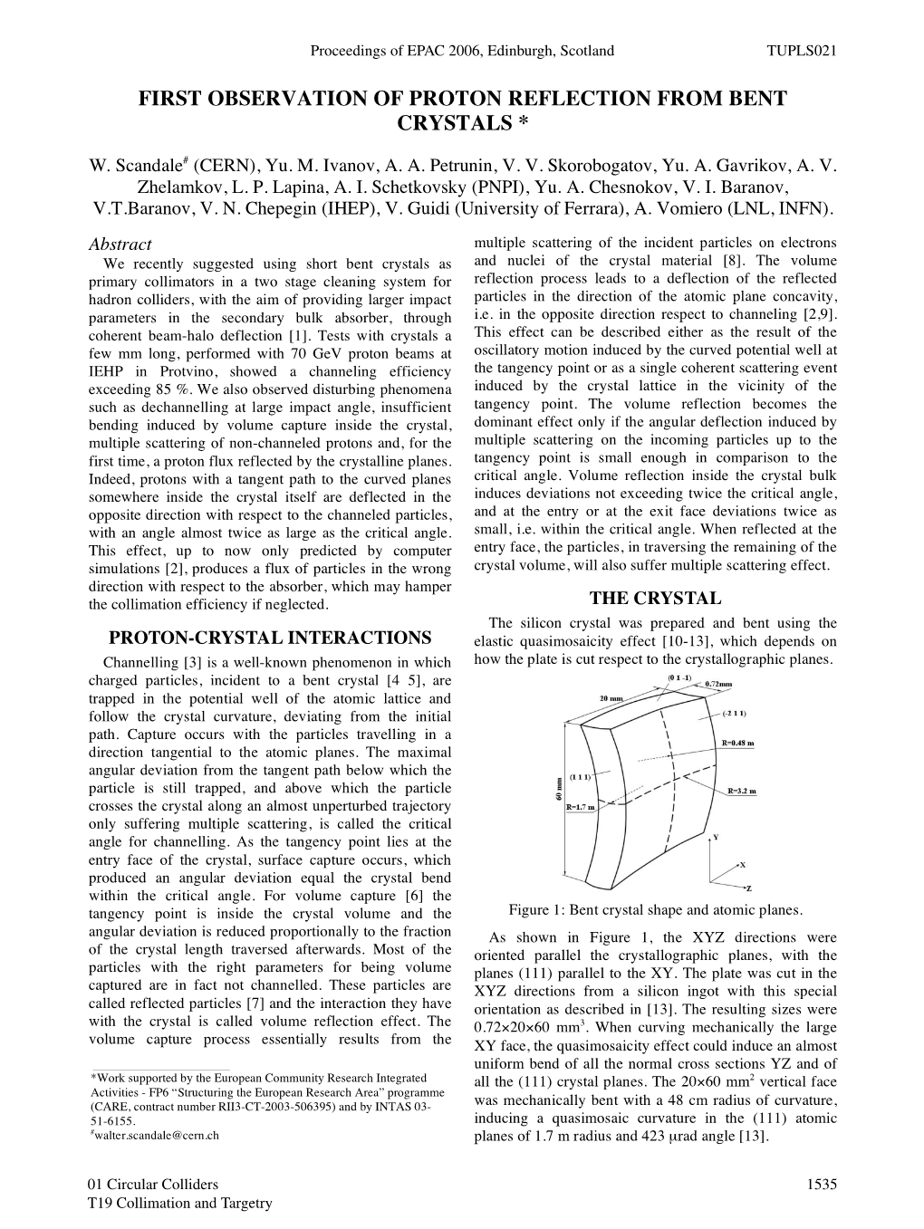 First Observation of Proton Reflection from Bent Crystals *