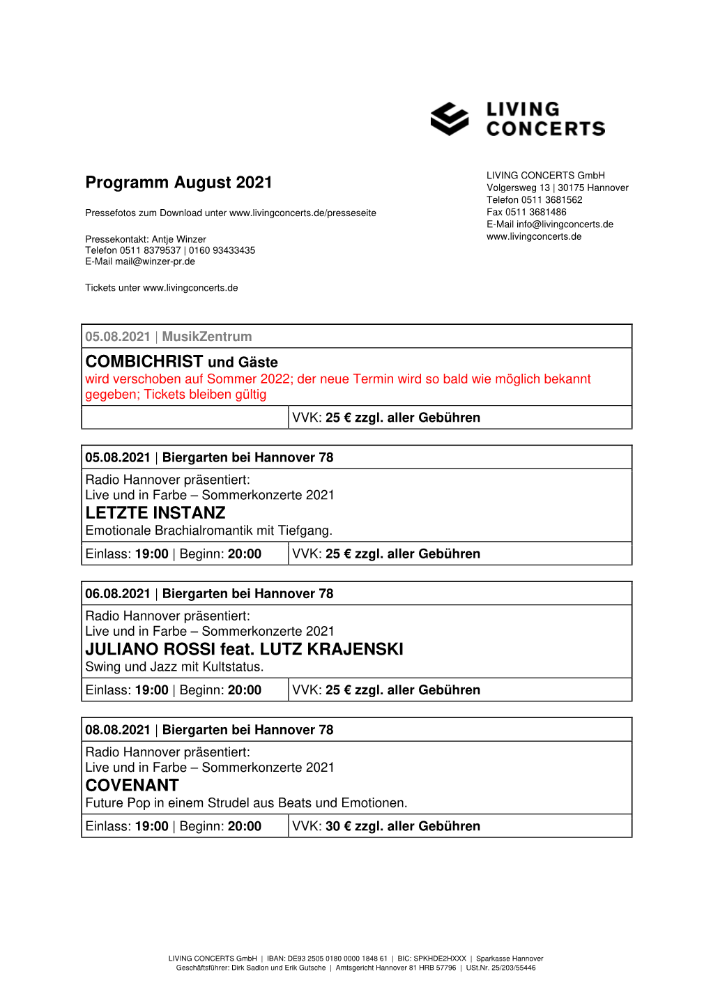 Programm August 2021