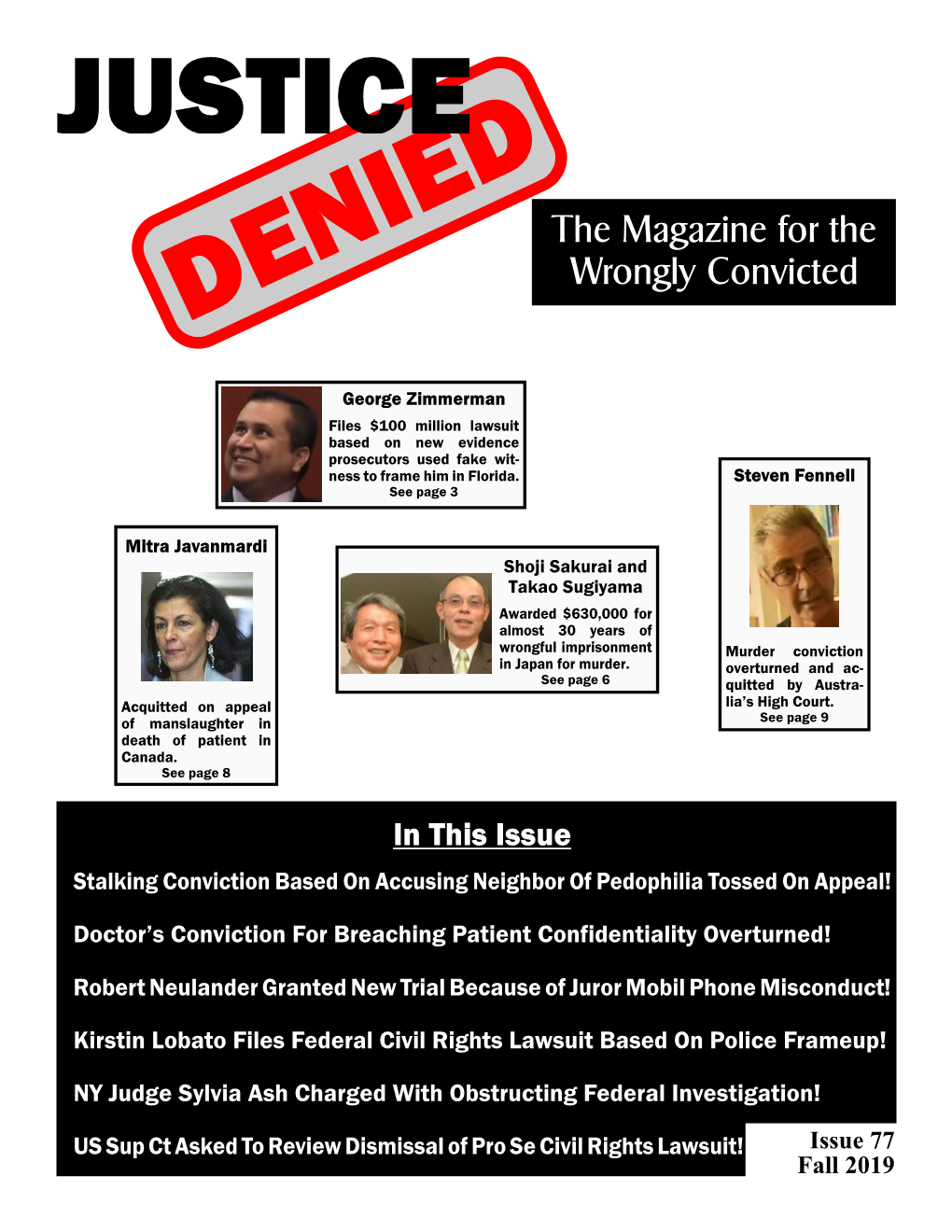 The Magazine for the Wrongly Convicted