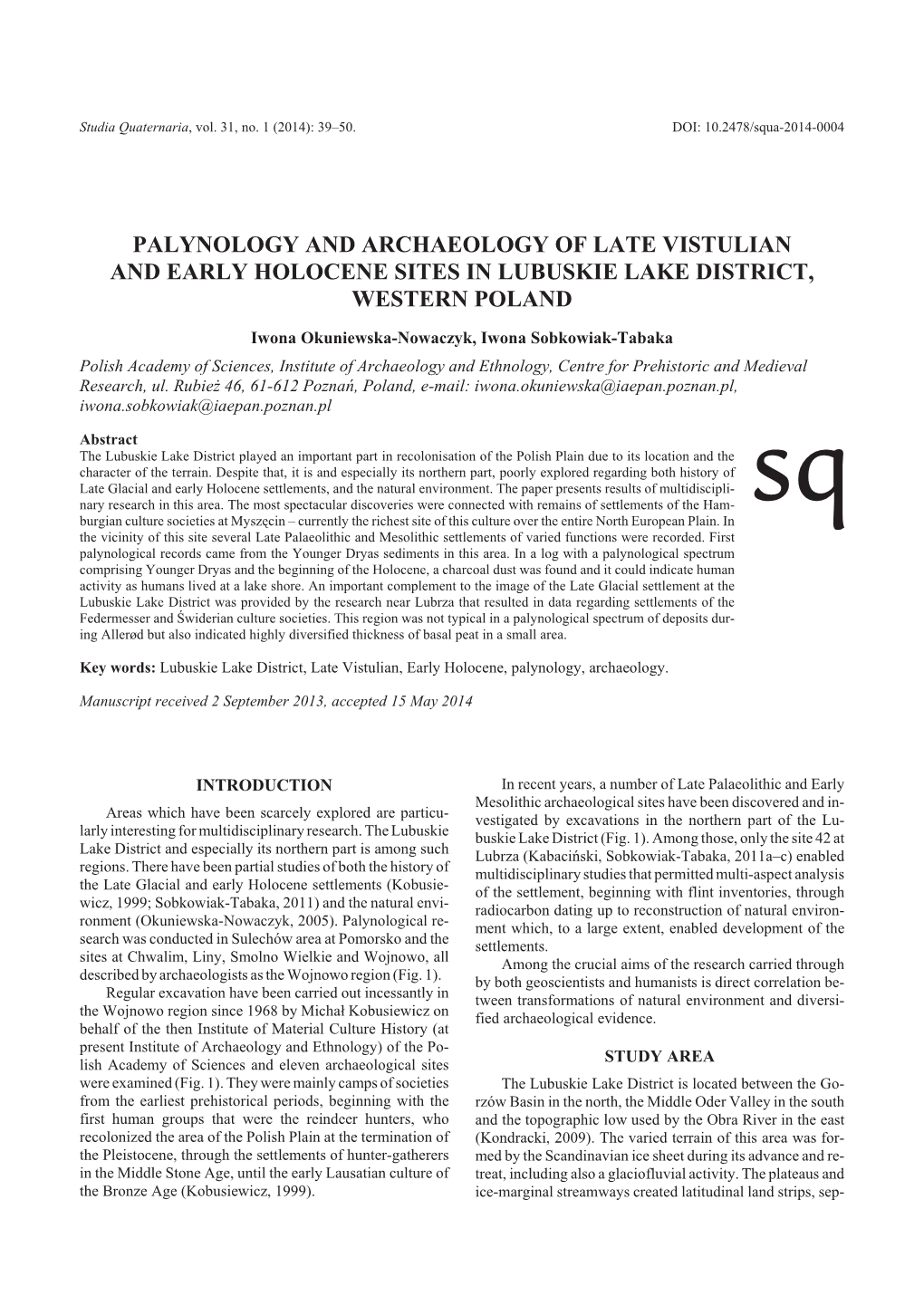 Paly Nol Ogy and Ar Chae Ology of Late Vis Tulian And