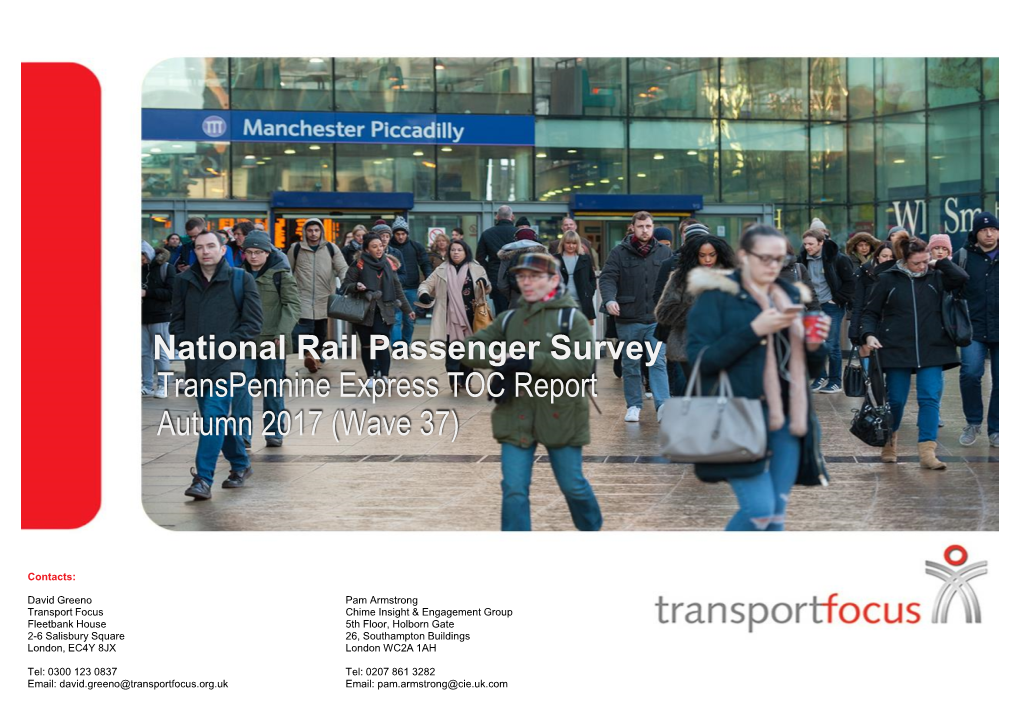 National Rail Passenger Survey Transpennine Express TOC Report Autumn 2017 (Wave 37)