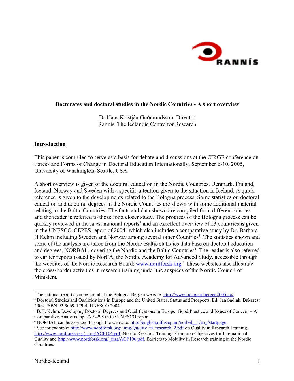 Nordic Icellnad Paper