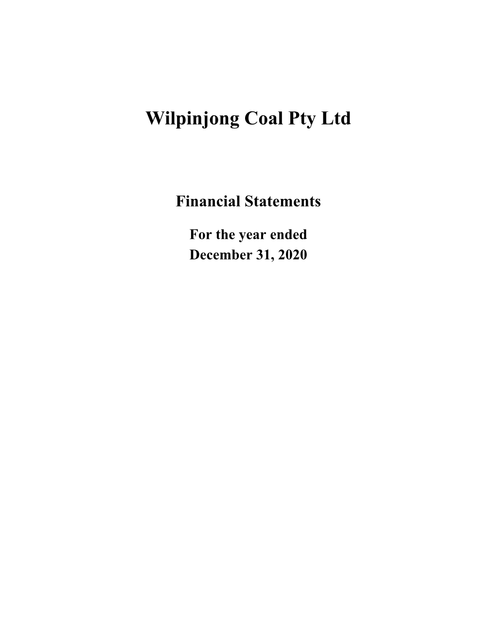 Wilpinjong Coal Pty Ltd