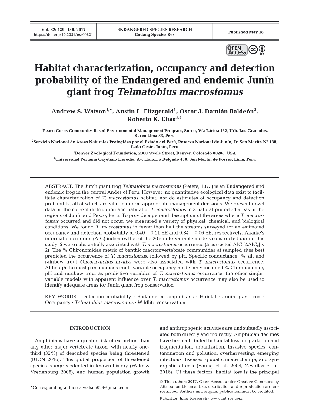 Endangered Species Research 32:429