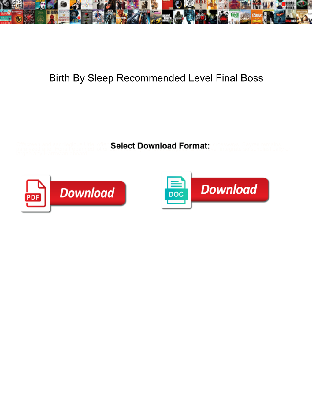 Birth by Sleep Recommended Level Final Boss