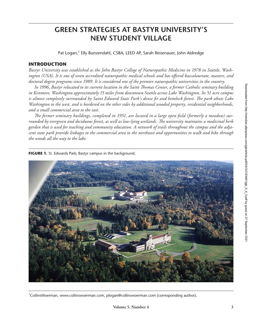 Green Strategies at Bastyr University's New Student Village