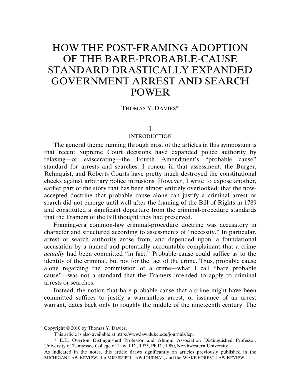 How the Post-Framing Adoption of the Bare-Probable-Cause Standard Drastically Expanded Government Arrest and Search Power