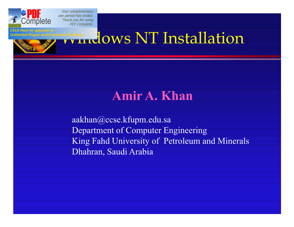 Windows NT Installation