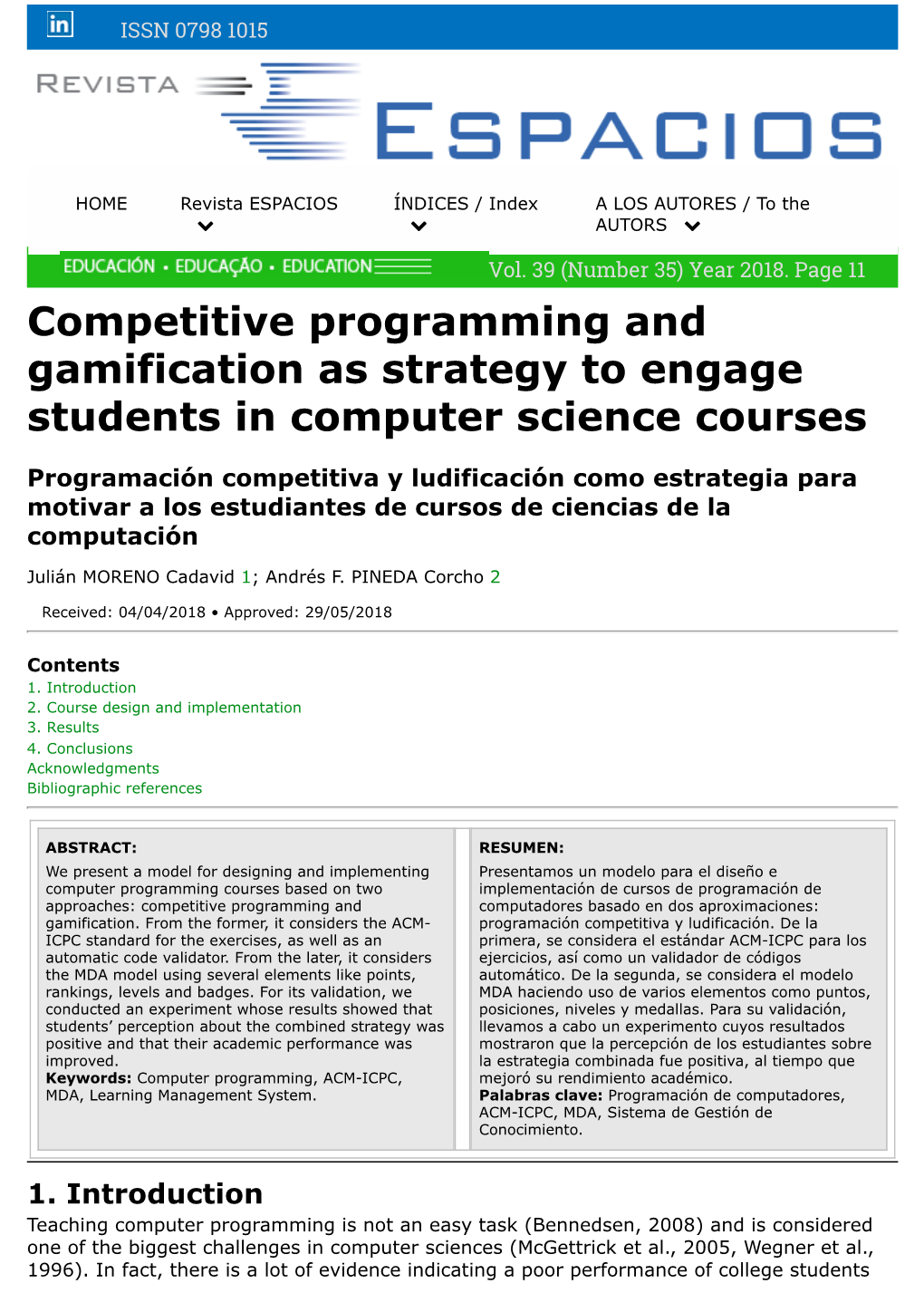 Competitive Programming and Gamification As Strategy to Engage Students in Computer Science Courses