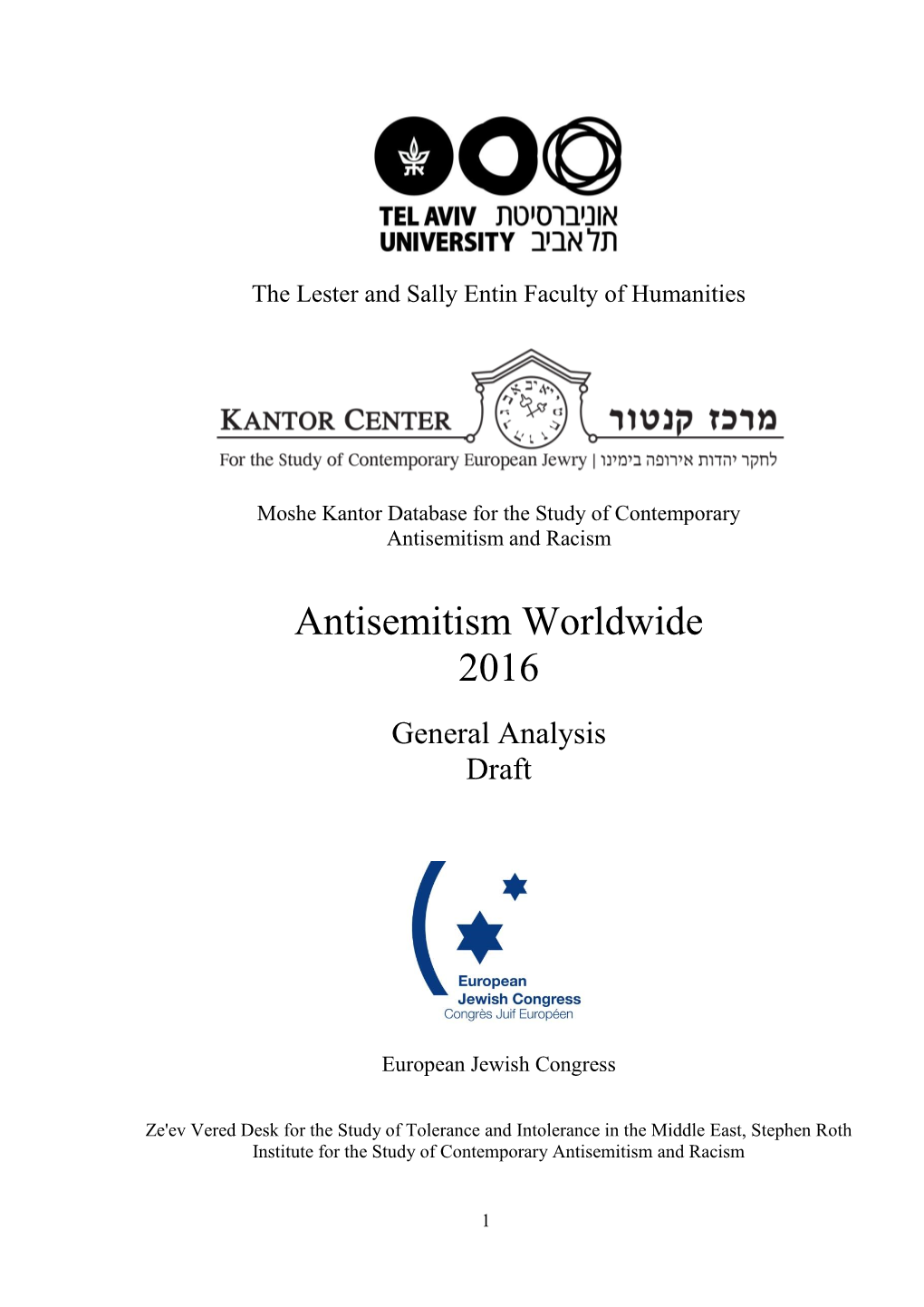 Antisemitism Worldwide 2016