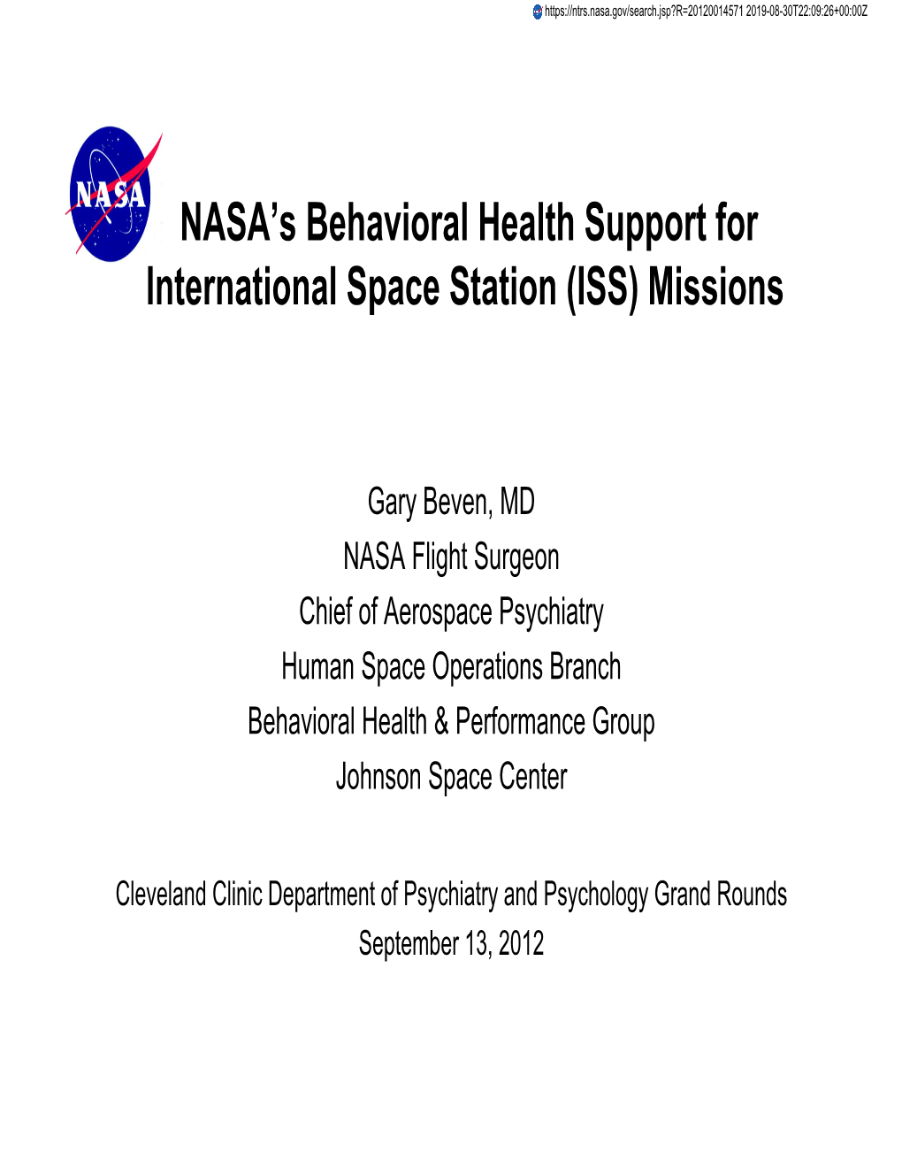 ISS) Missions