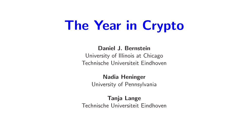 The Year in Crypto