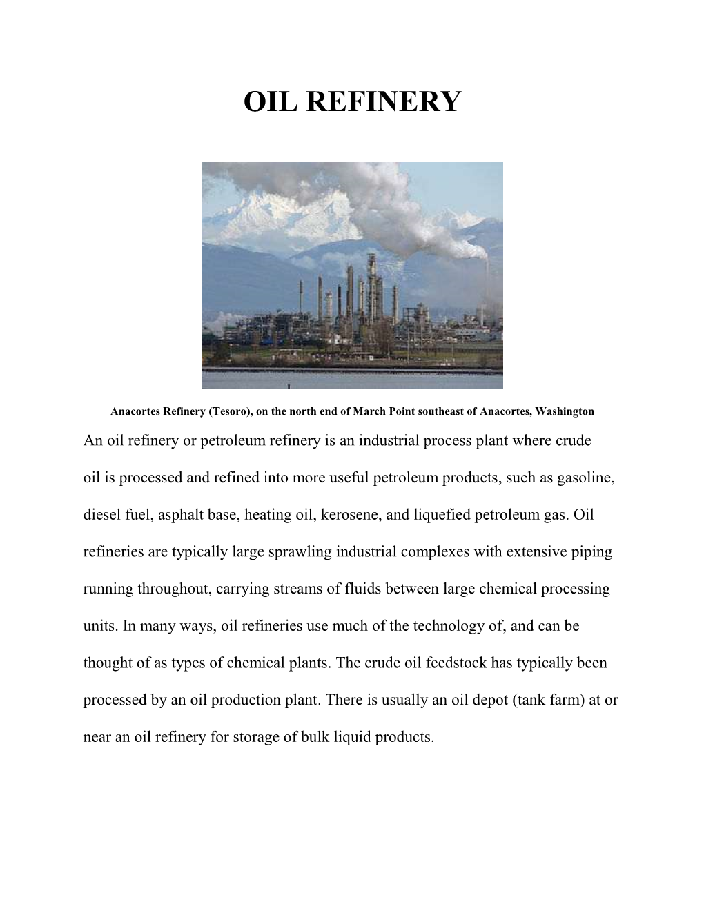 Oil Refinery