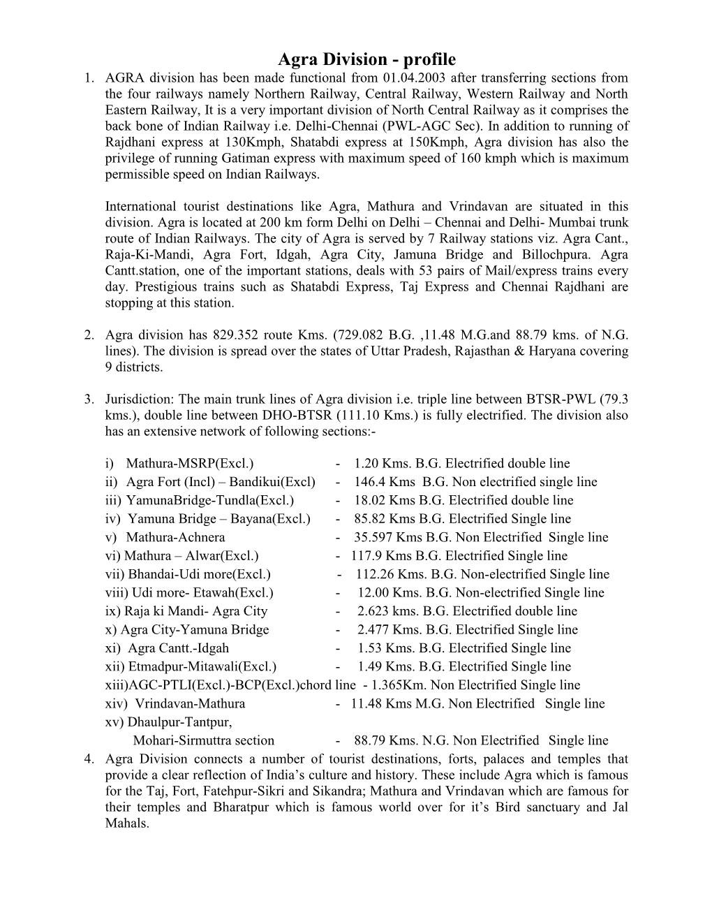 Agra Division - Profile 1