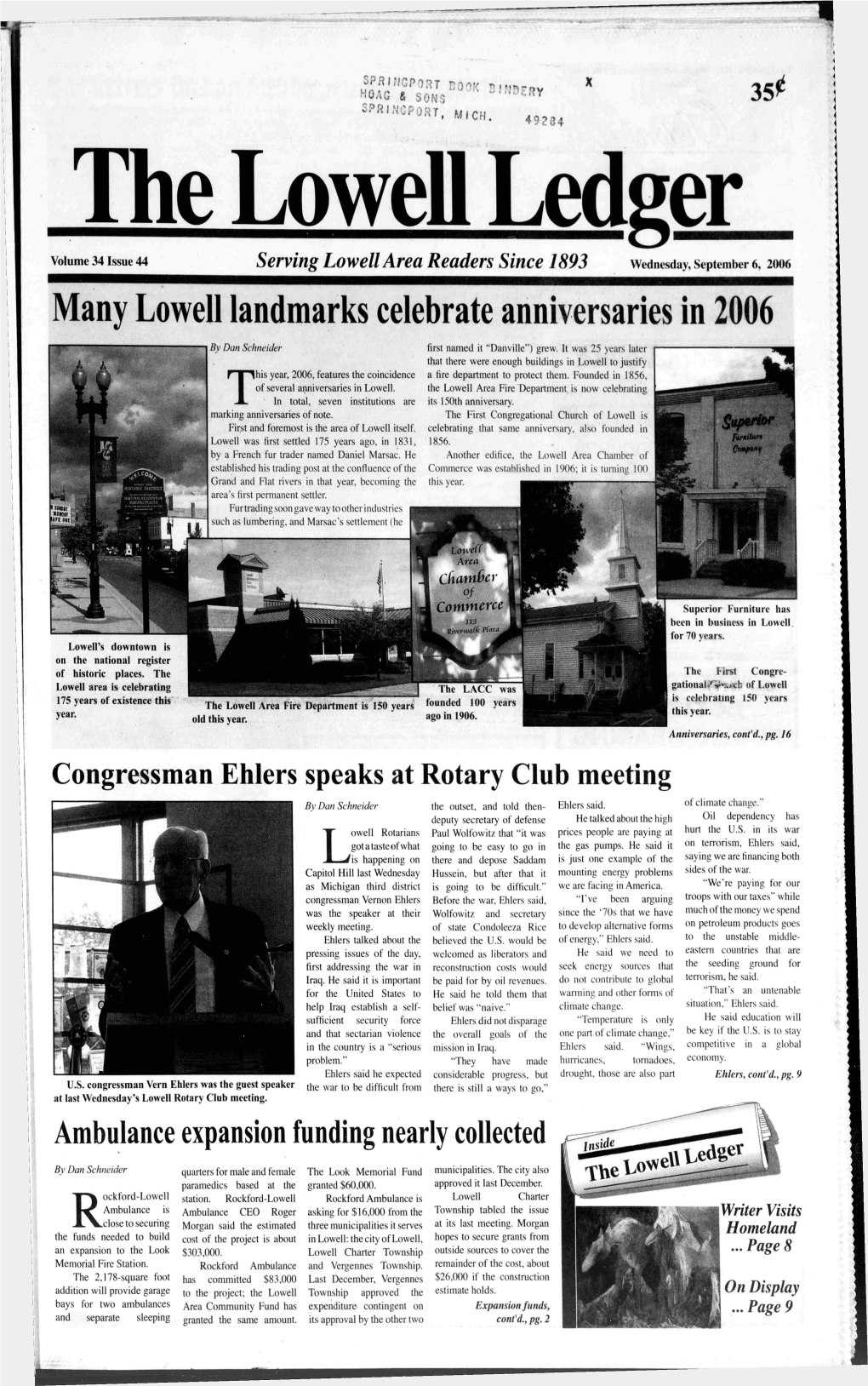 Many Lowell Landmarks Celebrate Anniversaries in 2006