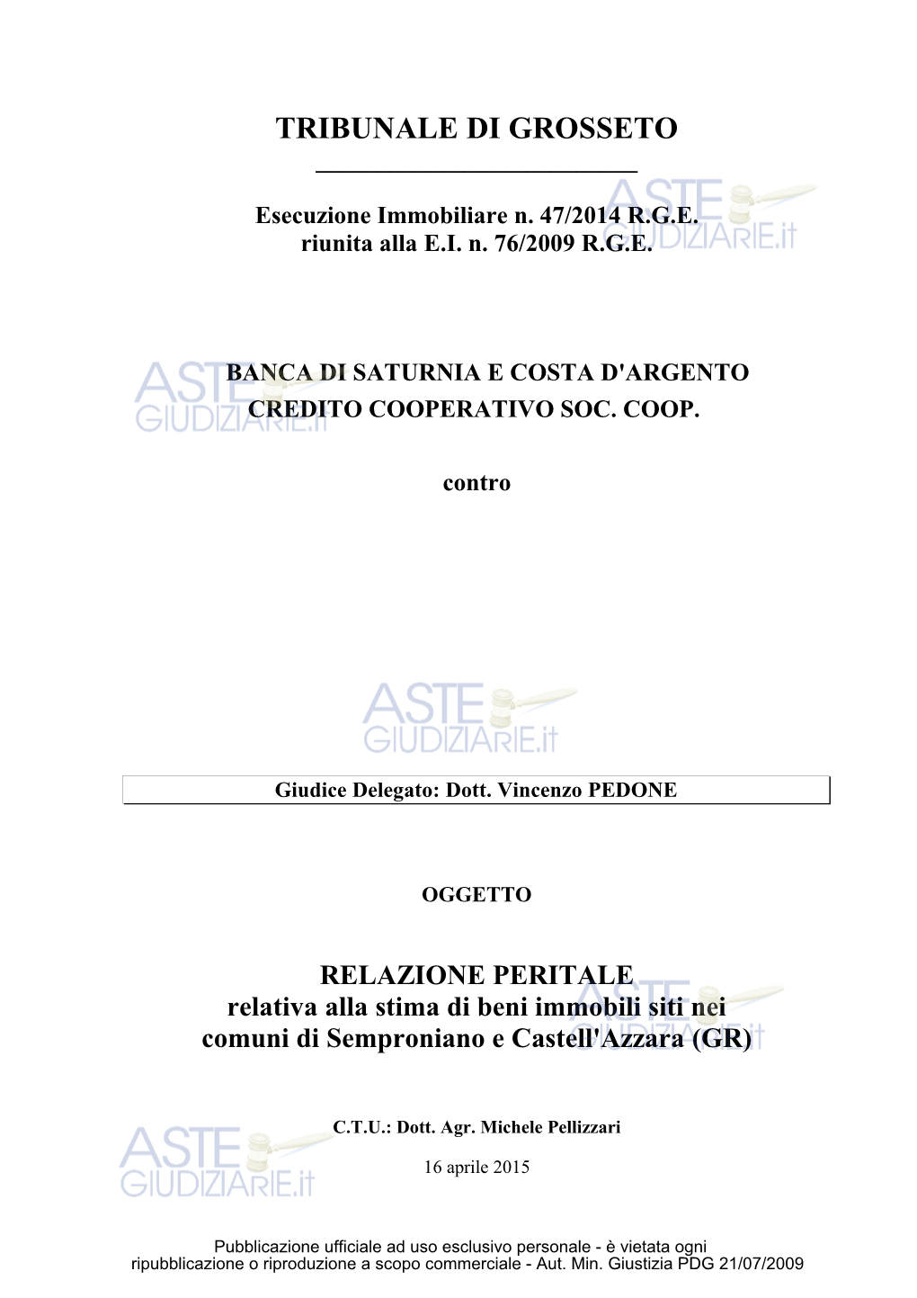 Tribunale Di Grosseto ______