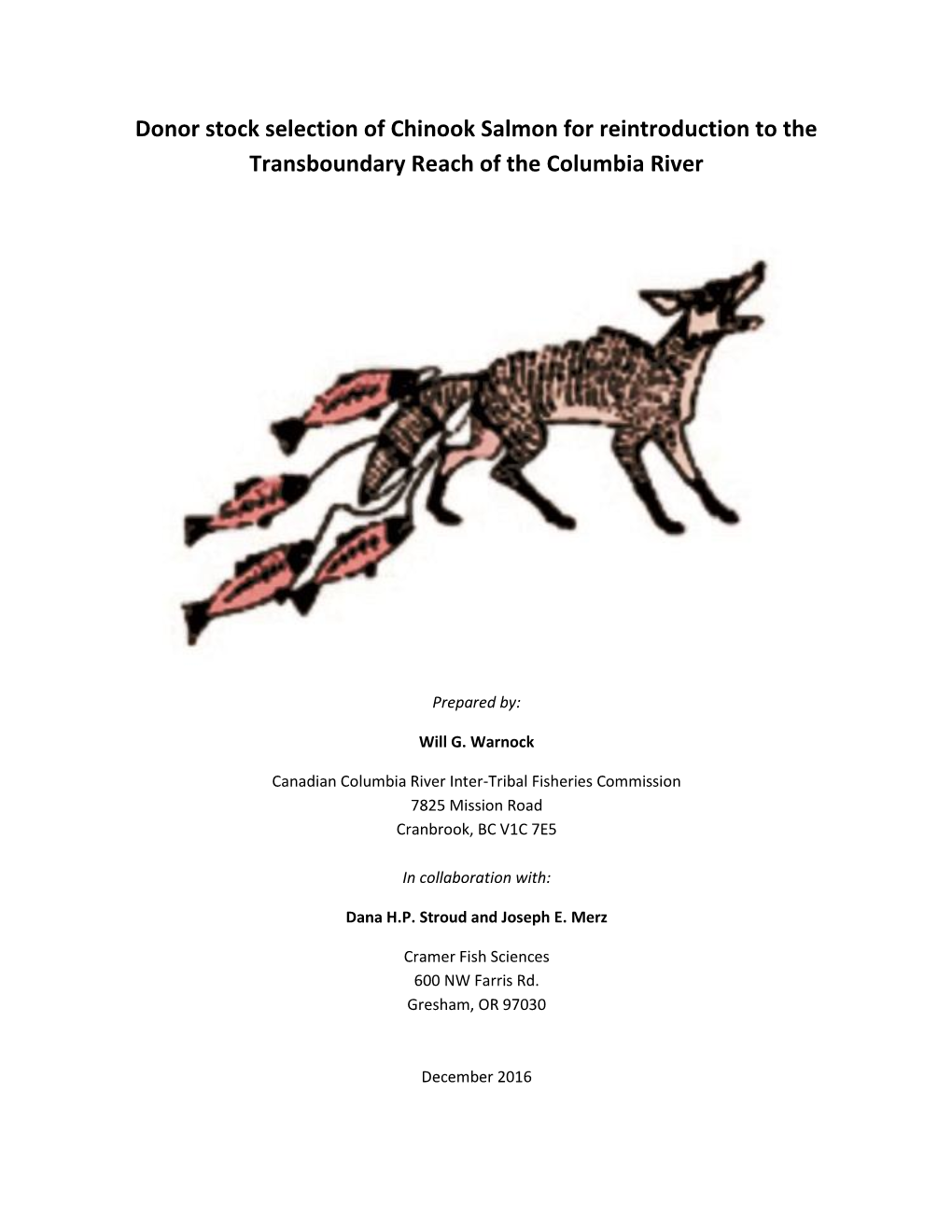 Warnock Et Al. 2016 Chinook Donor Stock Assessment in Transboundary