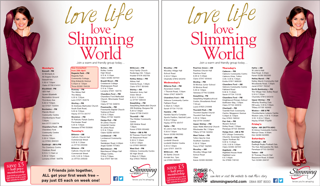 Slimming World World Join a Warm and Friendly Group Today… Join a Warm and Friendly Group Today…