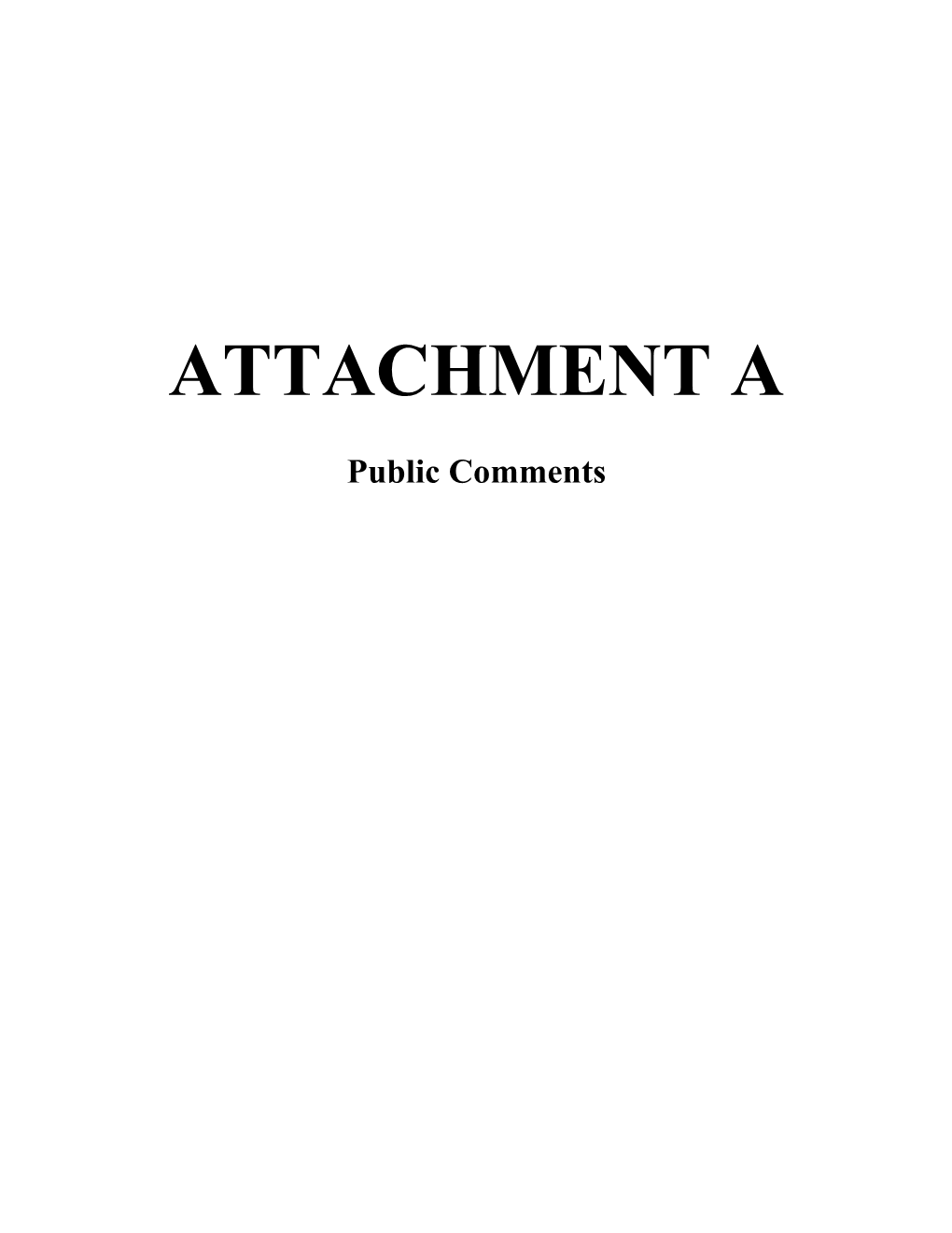 Attachment A