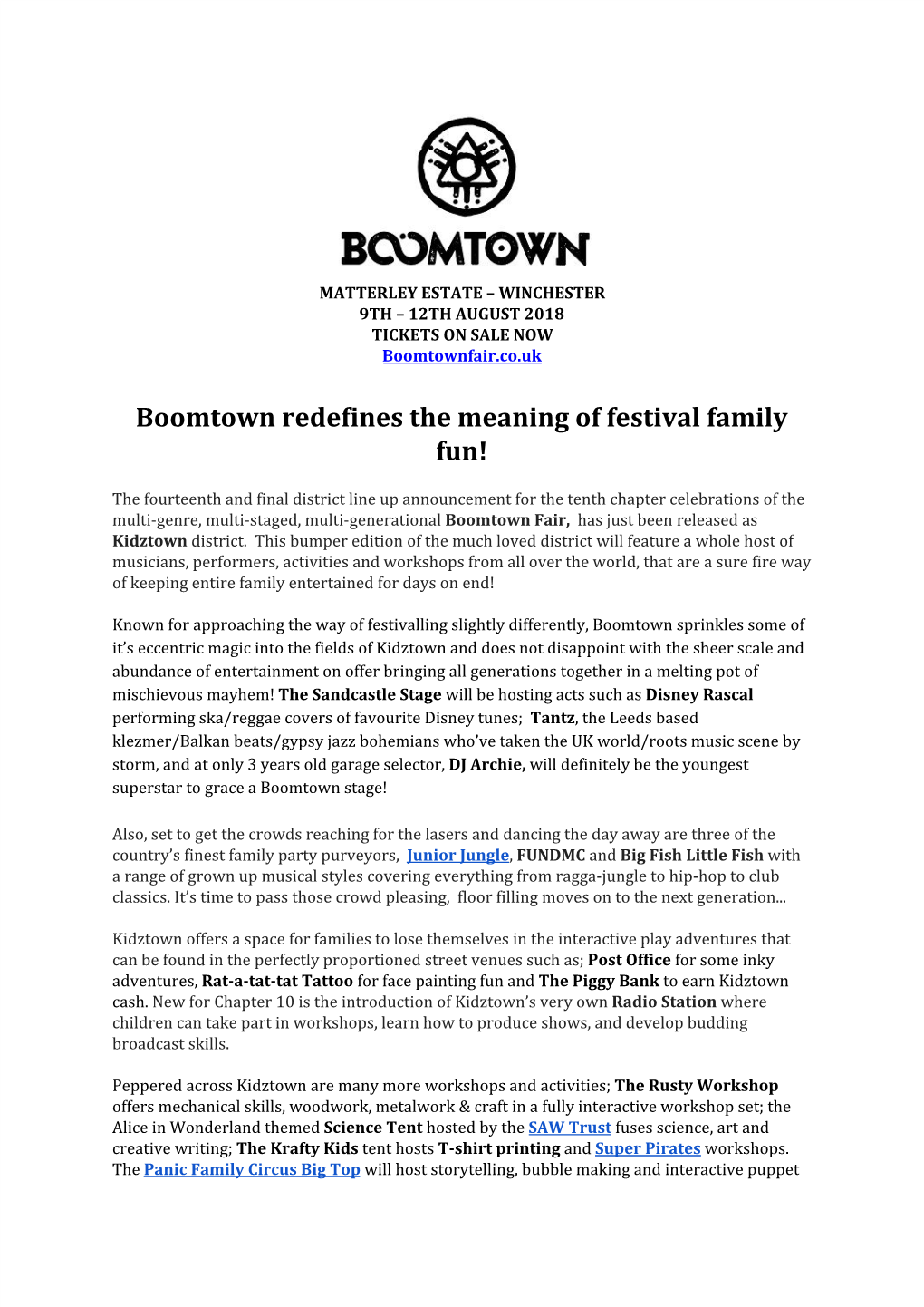Boomtown Redefines the Meaning of Festival Family Fun!