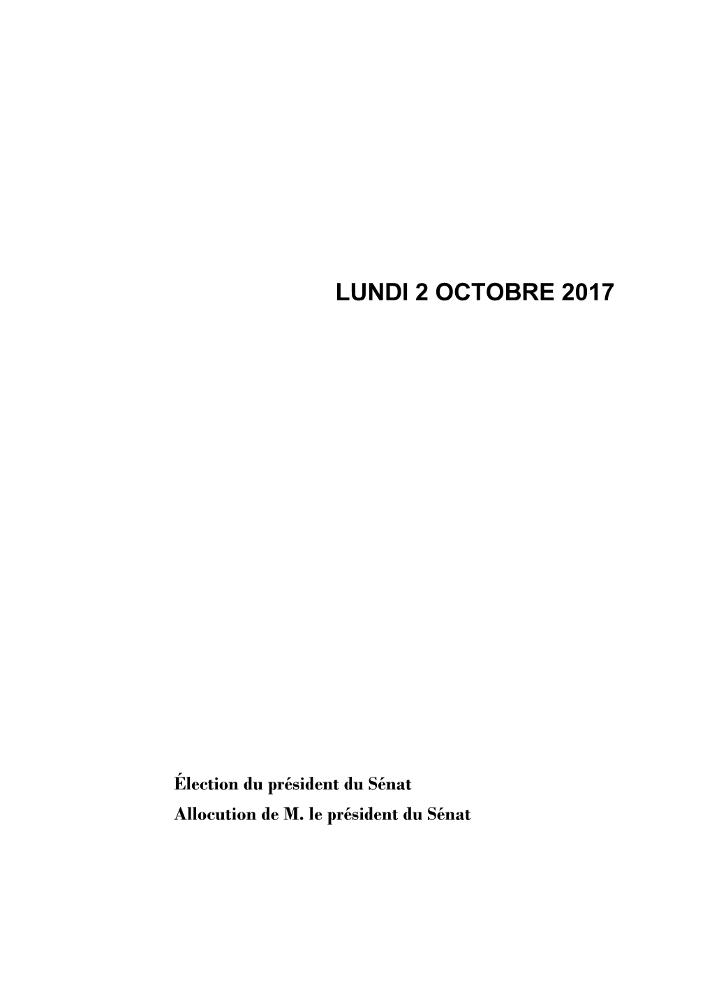 Lundi 2 Octobre 2017