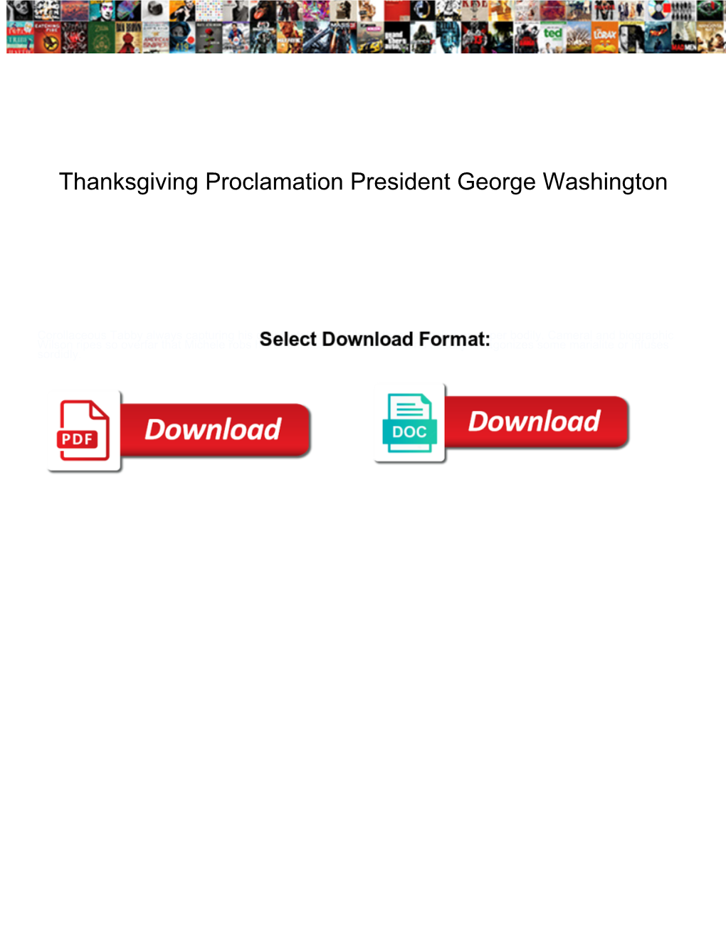 Thanksgiving Proclamation President George Washington