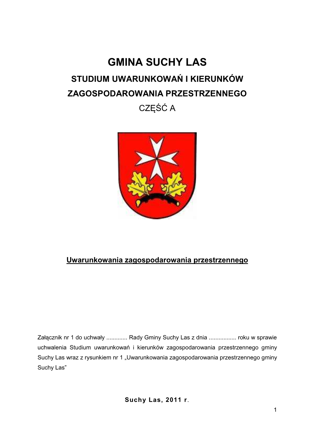 Gmina Suchy Las Studium Uwarunkowań I Kierunków