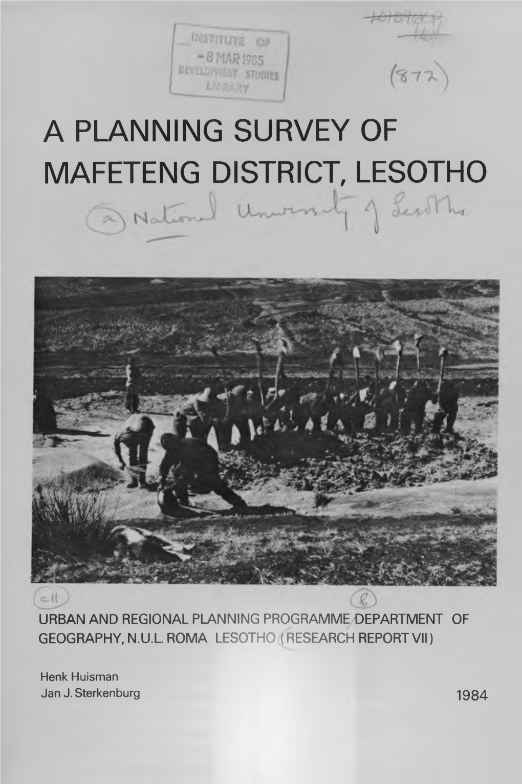 A Planning Survey of Mafeteng District, Lesotho