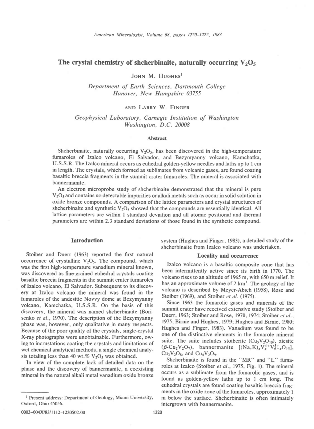 The Crystal Chemistry of Shcherbinaite, Naturally Occurring Vzos