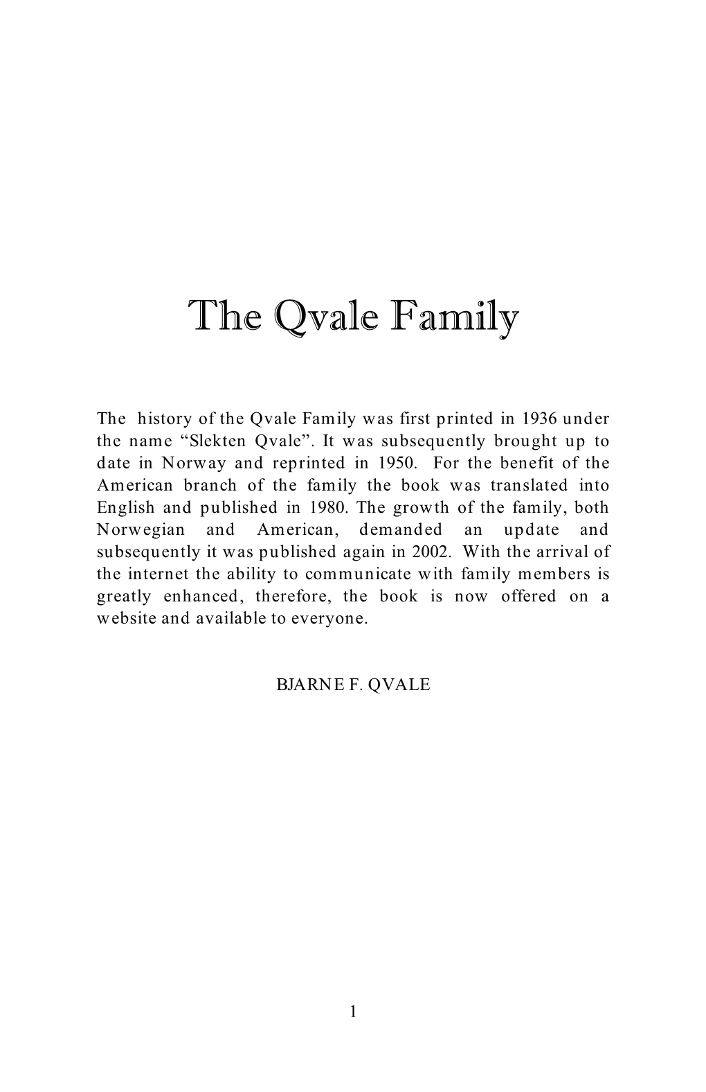 A Qvale Family Book