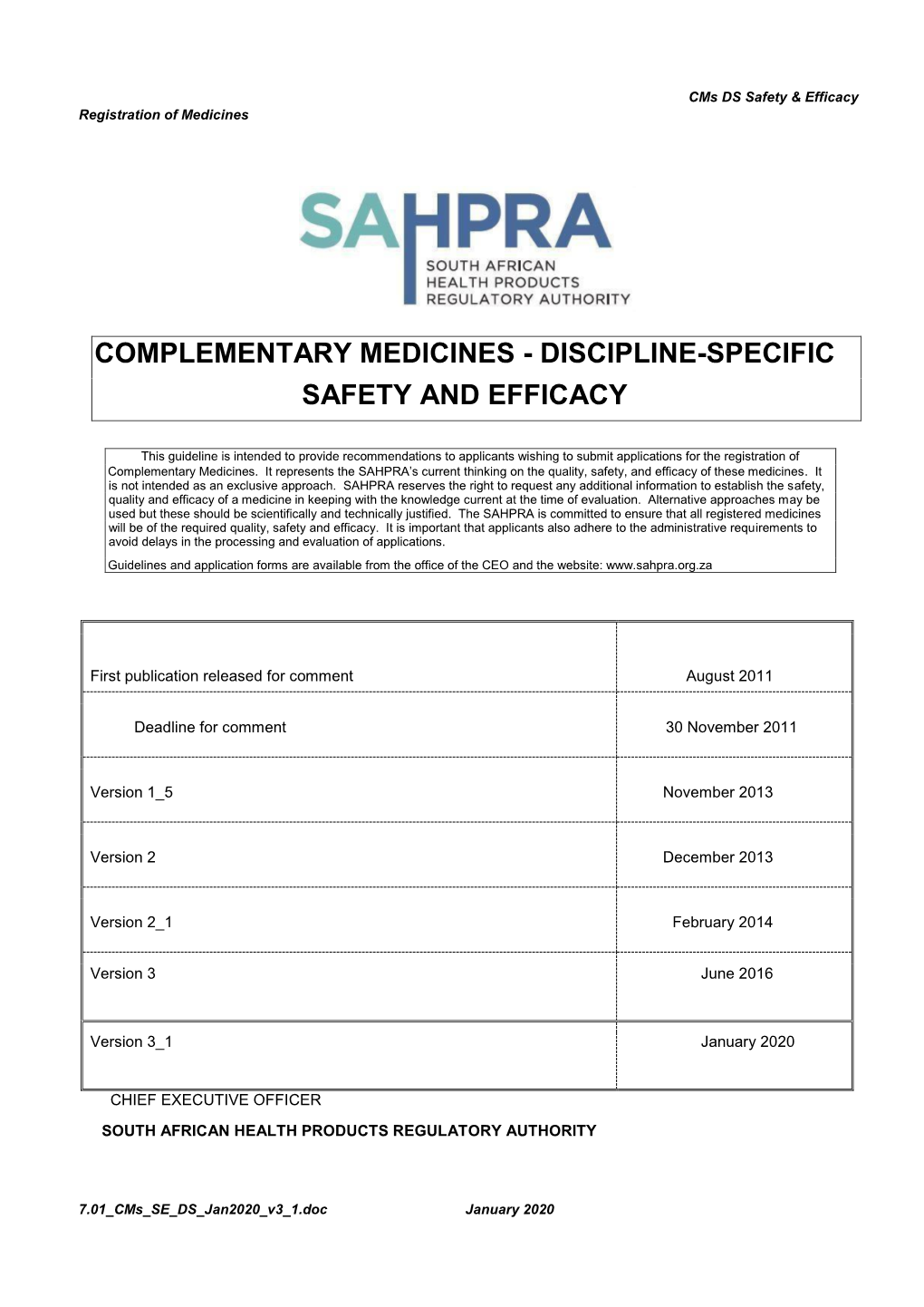 Complementary Medicines - Discipline-Specific