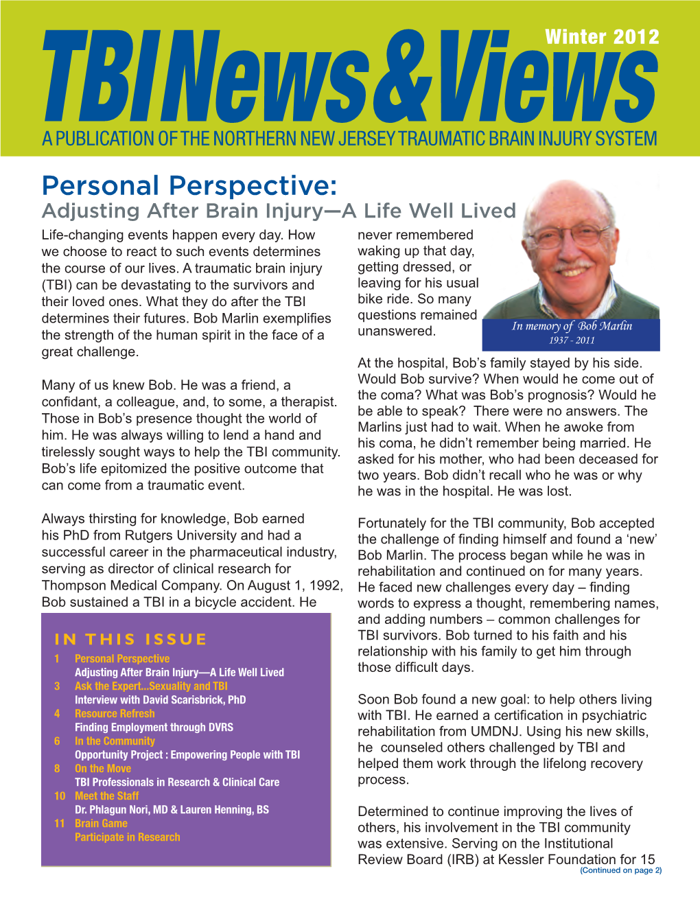 TBI News & Views Winter 2012