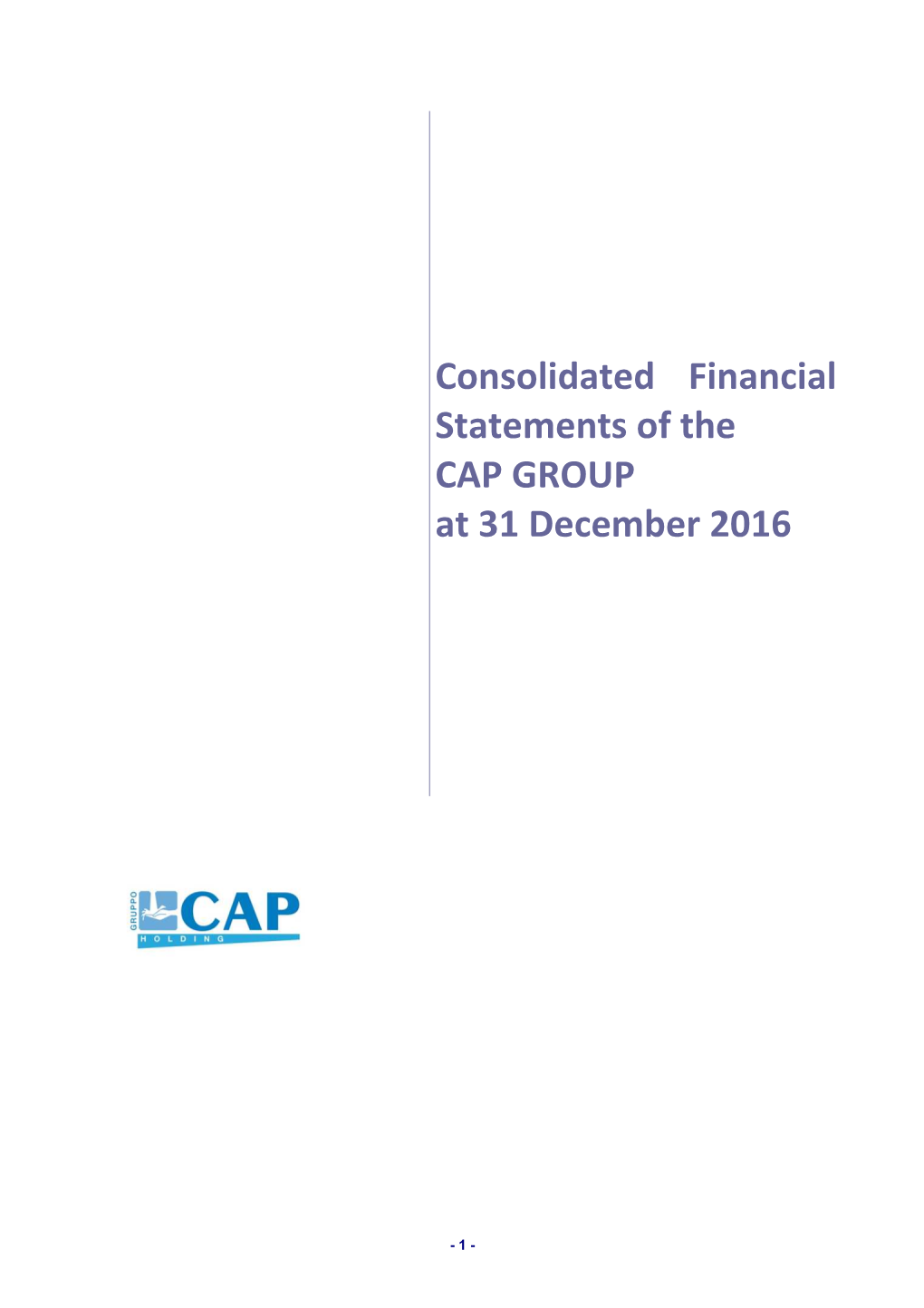 Consolidated Financial Statement 2016