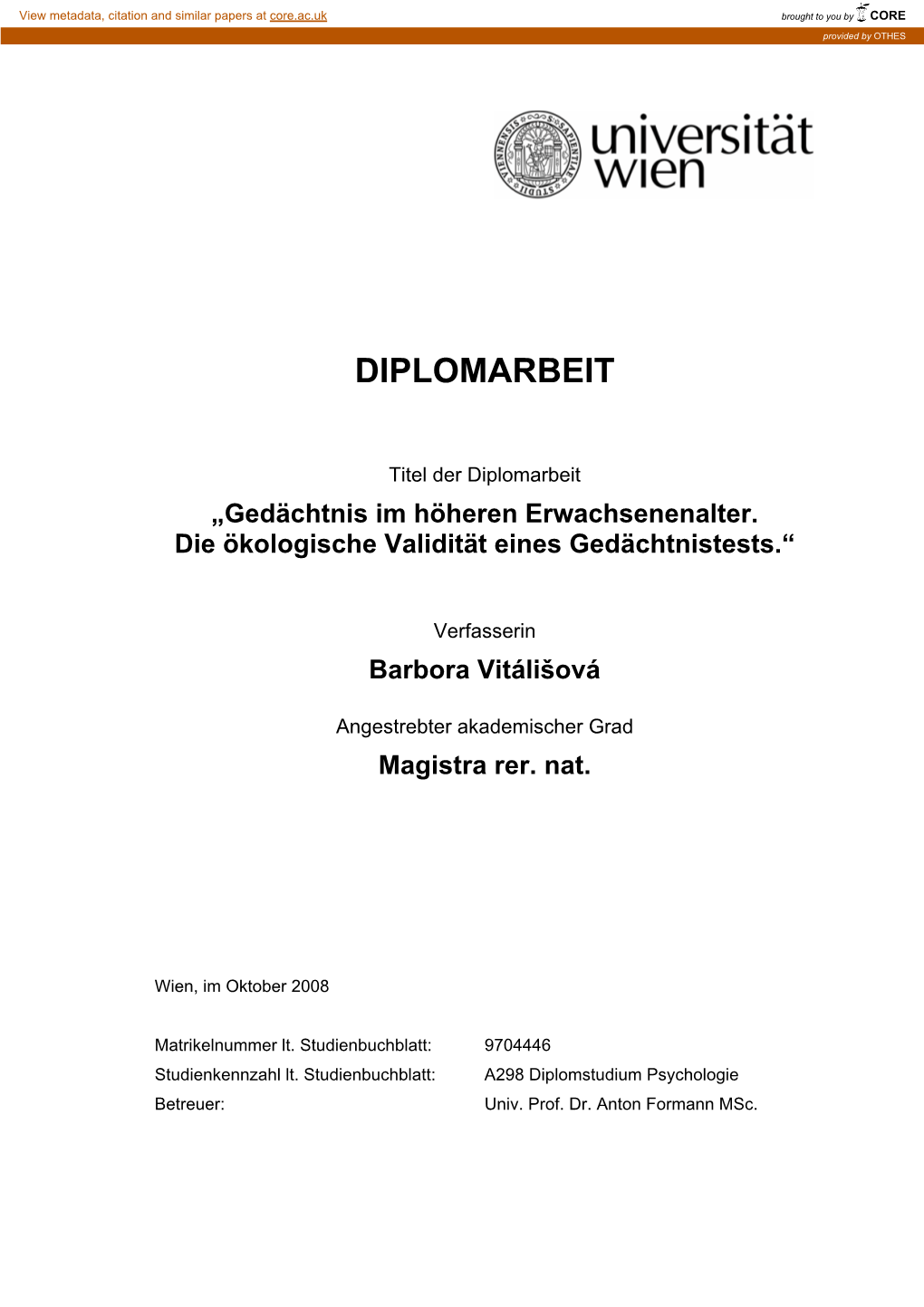 Diplomarbeit