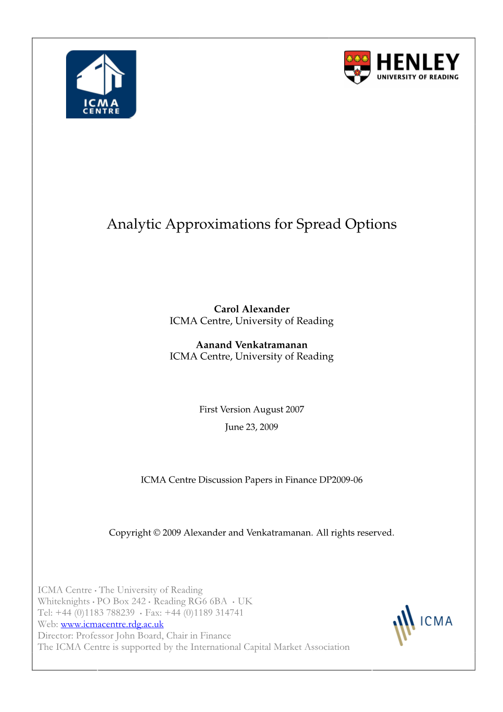 Analytic Approximations for Spread Options