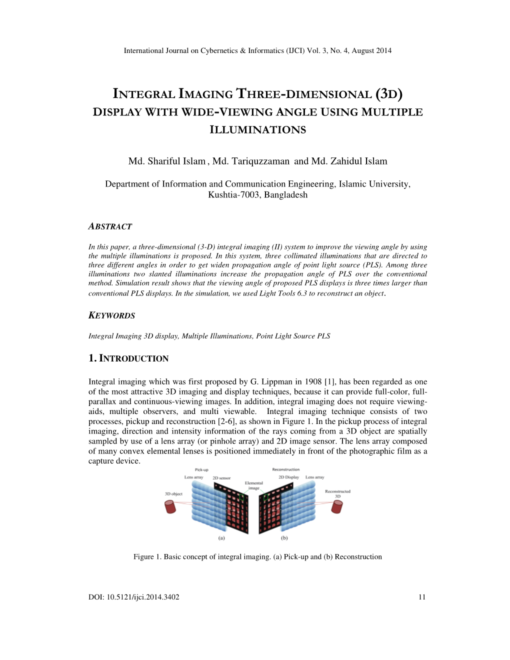 Integral Imaging Three-Dimensional (3D