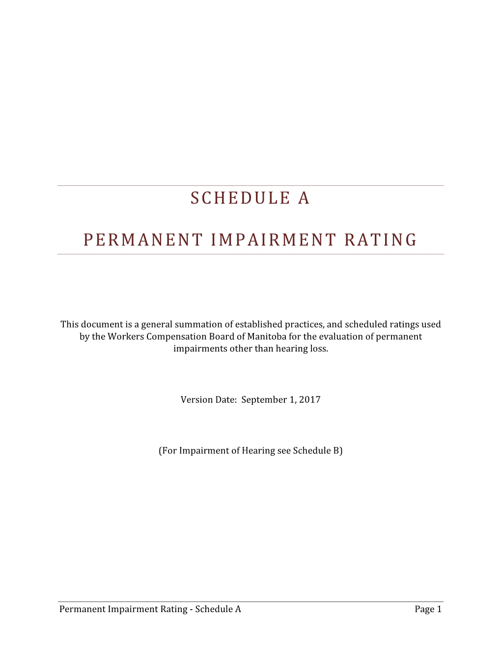 Schedule a Permanent Impairment Rating