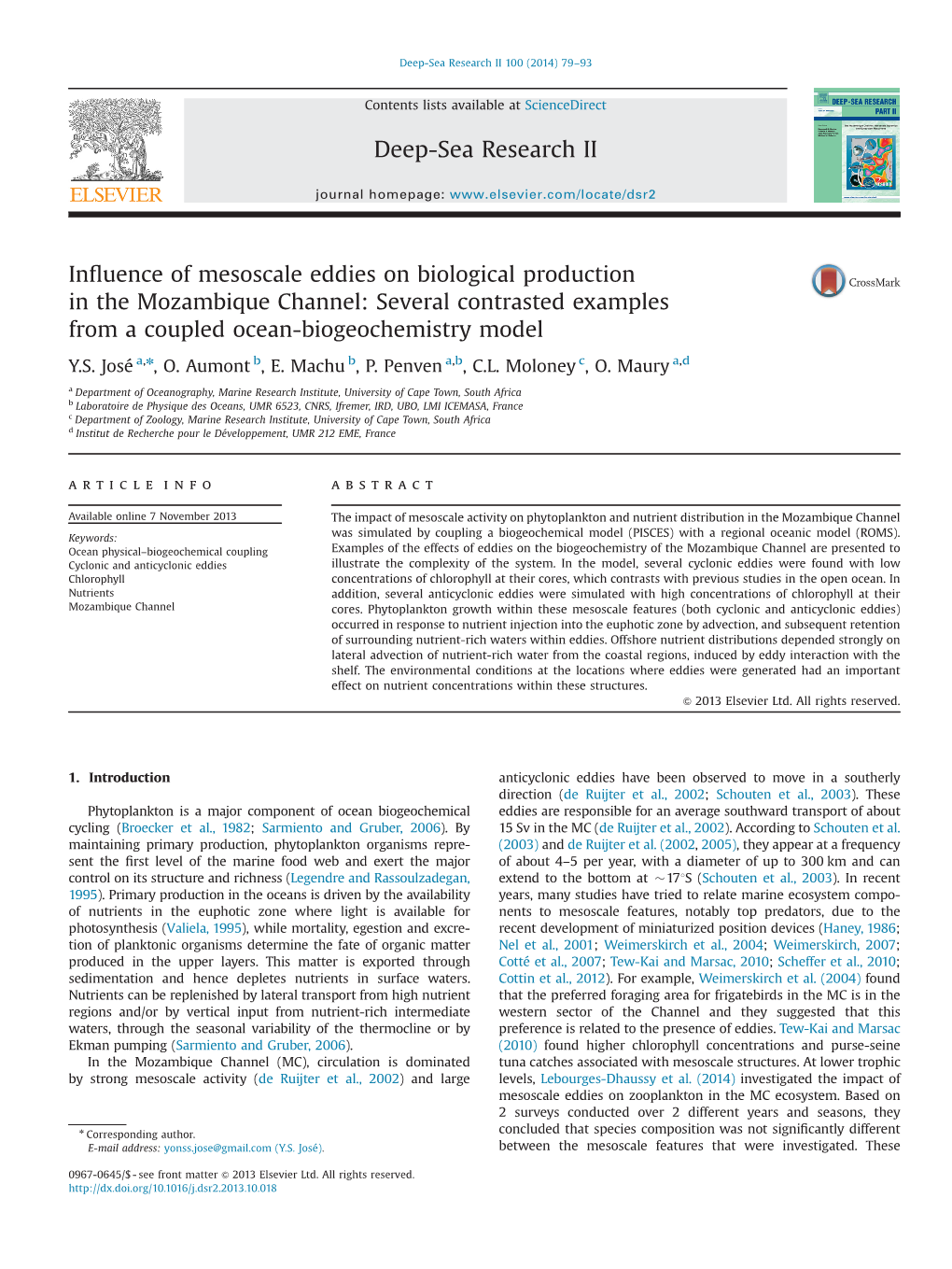 Influence of Mesoscale Eddies on Biological Production in The