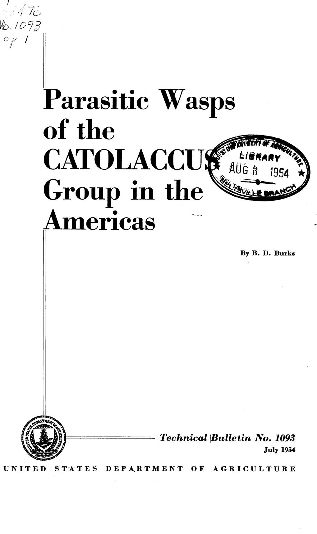 Parasitic Wasps of the CATOLACCU Group in the Americas