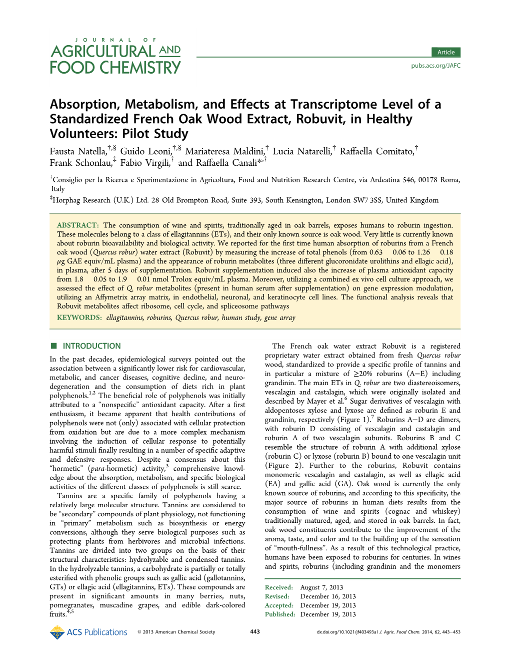 Absorption, Metabolism, and Effects at Transcriptome Level of A