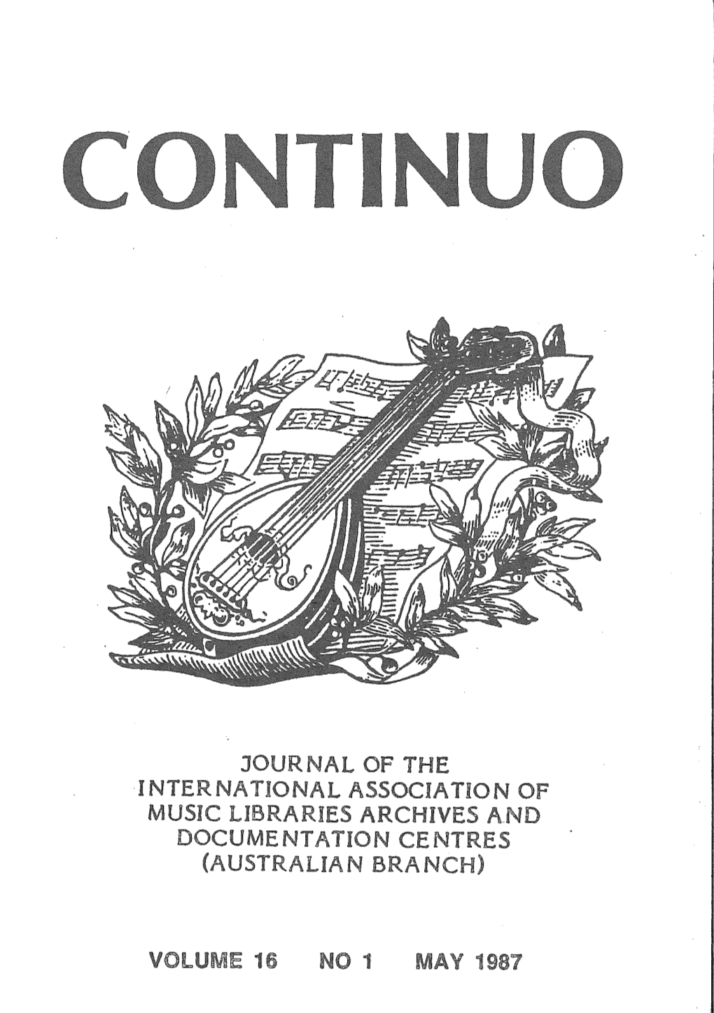 Continuo, Vol. 16 No. 1, 1987