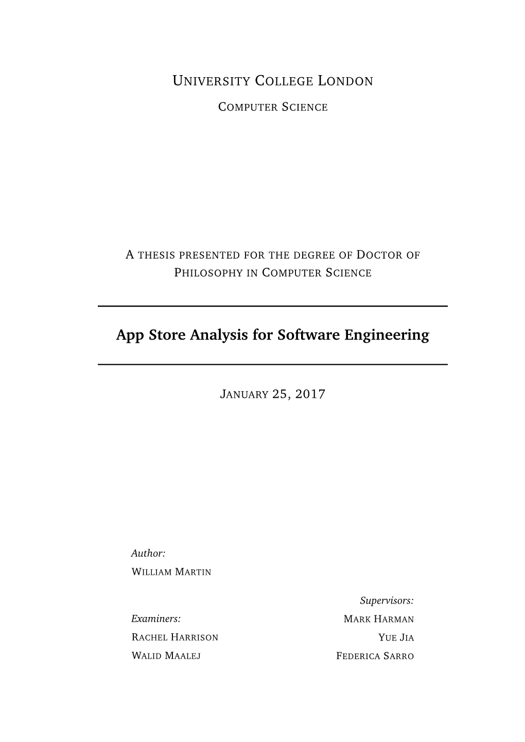 App Store Analysis for Software Engineering