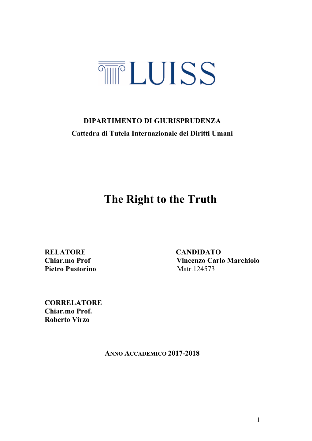 The Right to the Truth