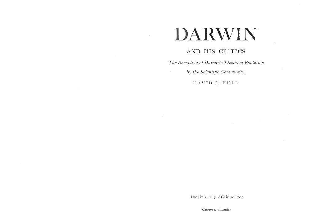 Darwin and His Critics