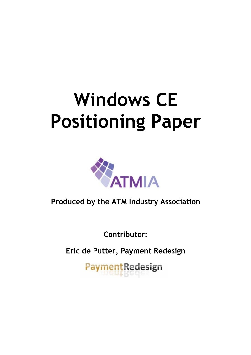 Windows CE Positioning Paper