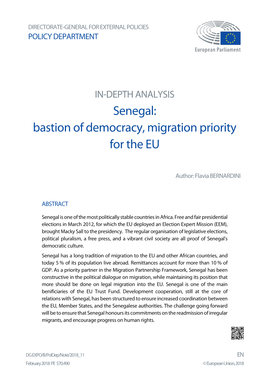 Senegal: Bastion of Democracy, Migration Priority for the EU