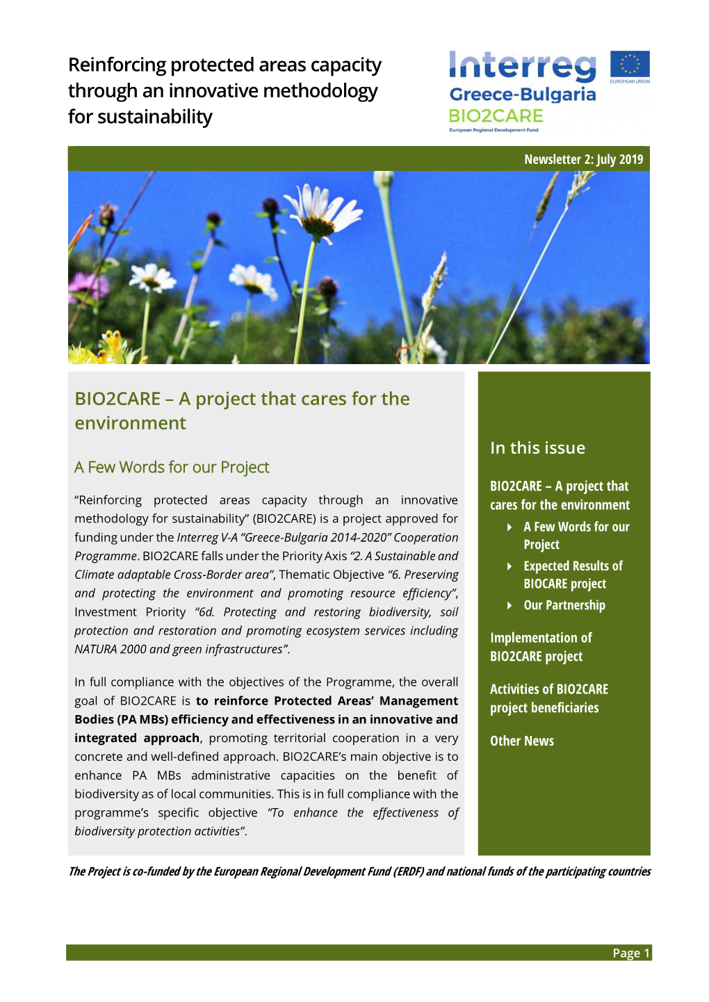 Newsletter Vol.2 of the BIO2CARE Project